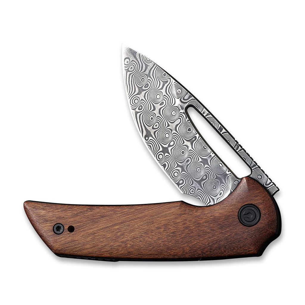 CIVIVI Odium Flipper Knife Wood Handle (2.65" Damascus Blade) - C2010DS-1